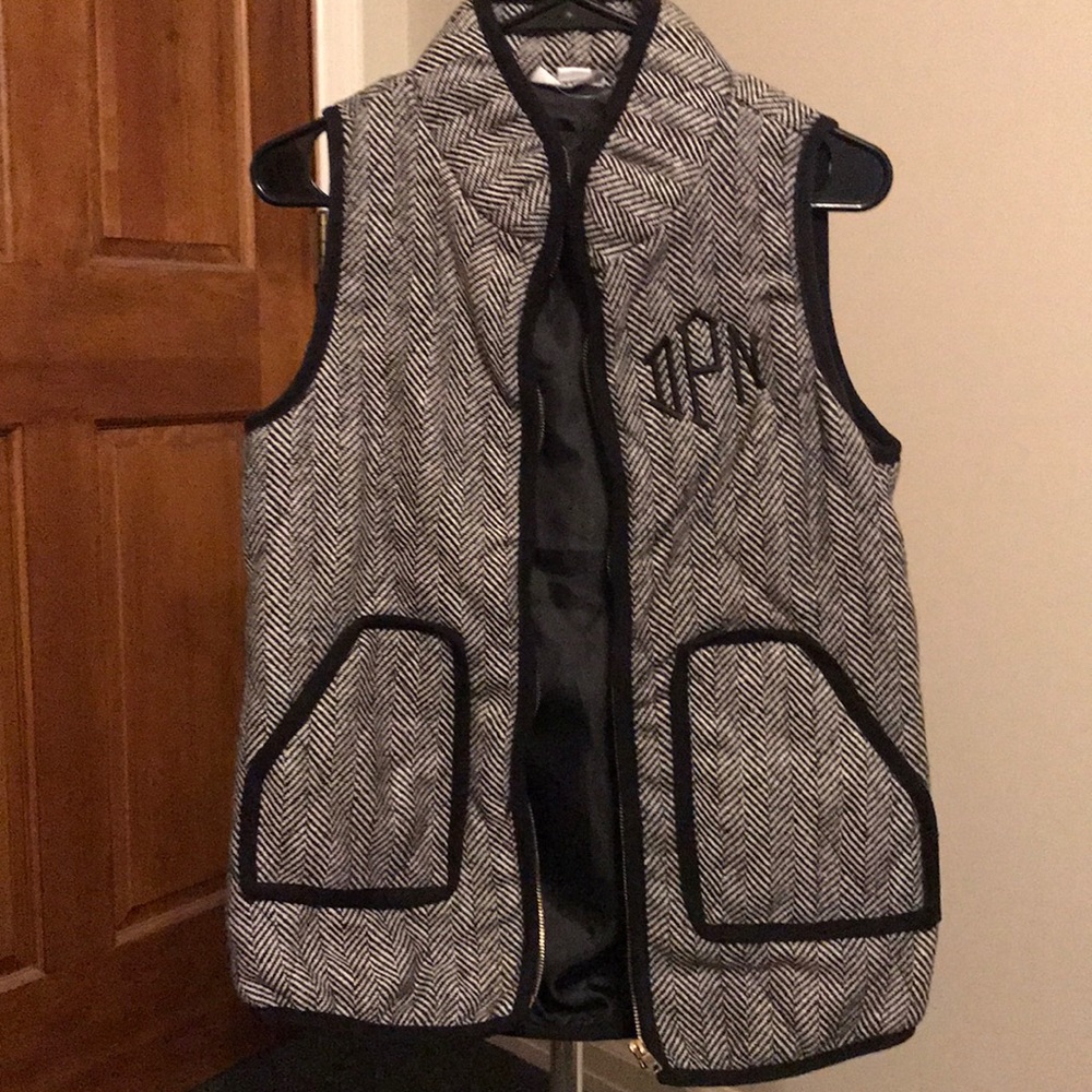 Black and white vest
